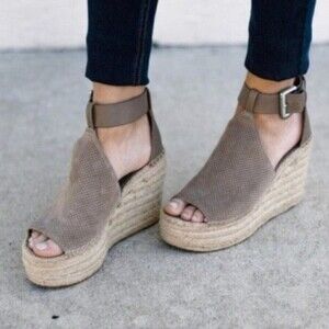 MARC FISHER Annie Perforated Espadrille Wedge